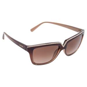 Pre Owned Valentino Brown/ Brown Gradient V646SR Rectangle Sunglasses