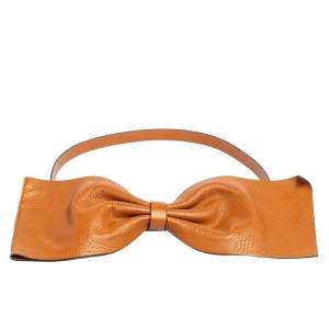 Valentino Brown Leather Bow Waist Belt 80CM