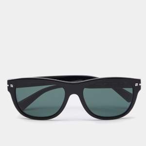 Pre Owned Valentino Black VA4019 Rockstud Square Sunglasses