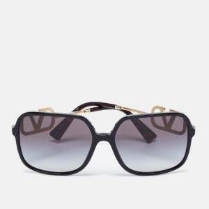 Pre Owned Valentino Black VA4101 Squared Gradient Sunglasses 