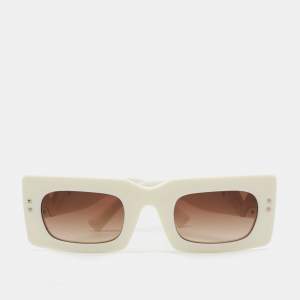 Pre Owned Valentino Off-White / Brown Gradient VLogo VA 4094 Rectangle Sunglasses