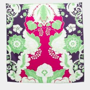 Valentino Multicolour Floral Print Silk Scarf 