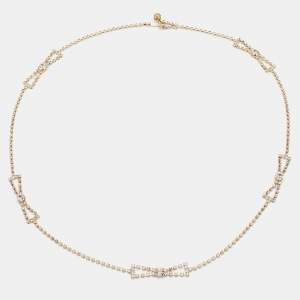 Valentino Gold Tone Crystal Bow Link Belt
