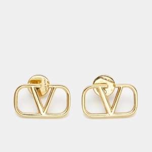 Valentino VLogo Gold Tone Earrings