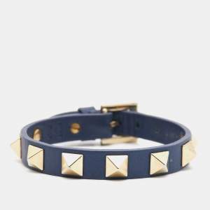 Valentino Rockstud Leather Gold Tone Bracelet