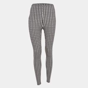 Valentino White/Black V Optical Print Jersey Leggings XS