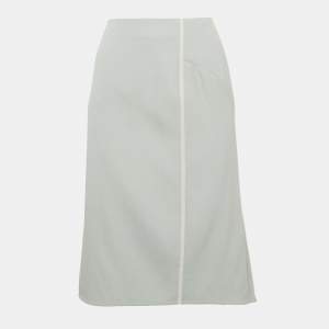 Valentino Light Blue Wool Pleated Knee-Length Skirt M