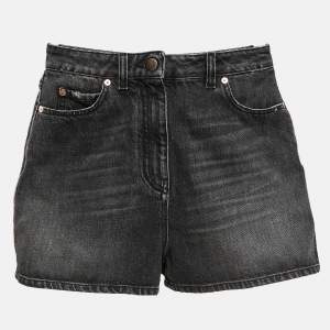 Valentino Black Distressed Denim Shorts M 