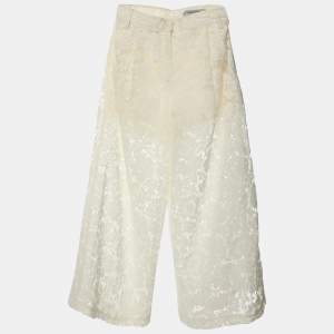 Valentino Cream Lace Wide Leg Trouser XS