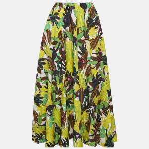 مملوكة مسبقًا Valentino Multicolor Printed Cotton Midi Skirt M