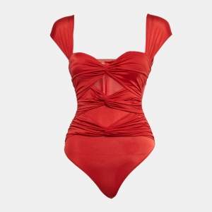 Valentino Wolford Red Lycra String Bodysuit S