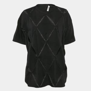 Valentino Black Cut-Out Jersey Crew Neck T-Shirt L