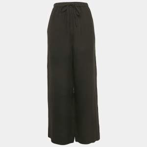 Valentino Black Crepe Wide Leg Trousers M