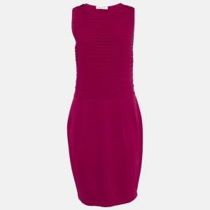 Valentino Red Knit Ruffled Sleeveless Short Dress L