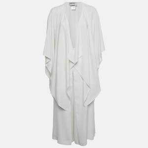 Valentino White Crepe Wide Leg Trousers and Cape Shrug Set S/One Size