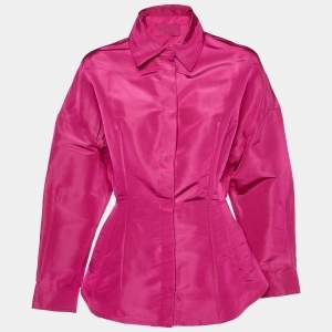 Valentino Pink Taffeta Corset Style Shirt XS