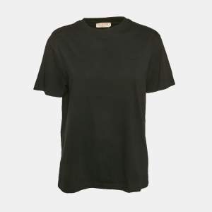 Valentino Black Logo Embossed Jersey Crewneck T-Shirt M