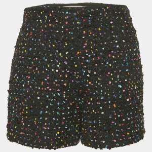 Valentino Black Speckled Tweed Shorts S