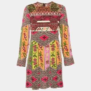 Valentino Multicolor Printed Silk Mini Dress S