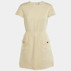 Valentino Cream Wool & Silk Knee Length Dress M