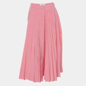 Valentino Pink Cotton Blend Pleated Skirt S