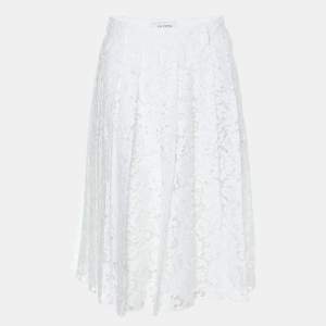 Valentino White Floral Lace Skirt S
