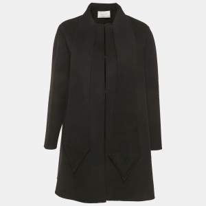 Valentino Black Wool Felt Mid-Length Coat S