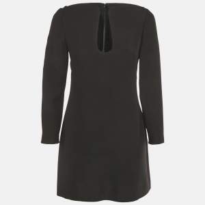 Pre Owned Valentino Black Crepe Keyhole Neck Detail Mini Dress S