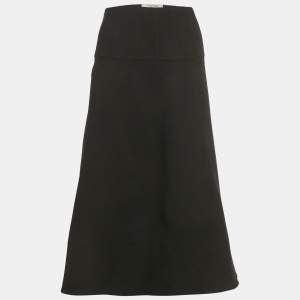 Pre Owned Valentino Black Wool Midi Skirt M