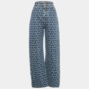 مملوكة مسبقًا Valentino Blue Toile Iconographe Denim Jeans S/Waist 27"