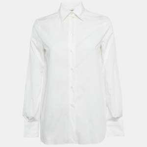 Pre Owned Valentino White Cotton Long Sleeve Shirt S