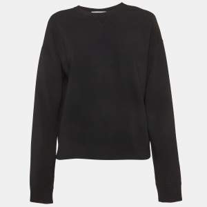 Pre Owned Valentino Black Stretch Knit Plated Detail Sweater M