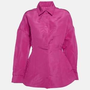 مملوكة مسبقًا Valentino Pink Silk Long Sleeve Shirt M