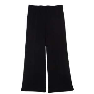 Pre Owned Valentino Black Crepe Wide Leg Trousers L