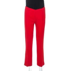 Valentino Red Wool Crepe Tailored Trousers M