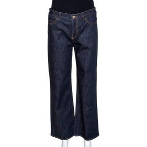 Valentino Dark Blue Denim Wide Leg Jeans M
