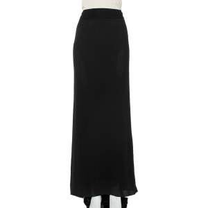 Pre Owned Valentino Black Chiffon Trail Detail Paneled Maxi Skirt L