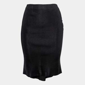 Pre Owned Valentino Black Knit Pencil Skirt S