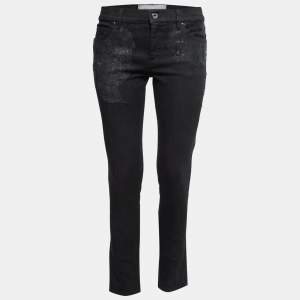 Valentino Black Denim Lace Trimmed Jeans M Waist 31"