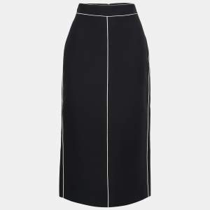 Valentino Black Wool & Silk Midi Skirt M