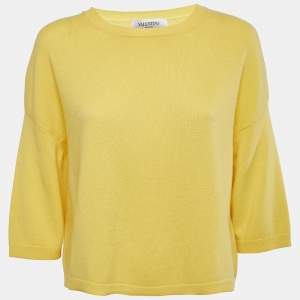 Valentino Yellow Cashmere Sweater Top M