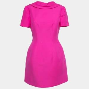 Valentino Pink Crepe Open Back Bow Detail Mini Dress S