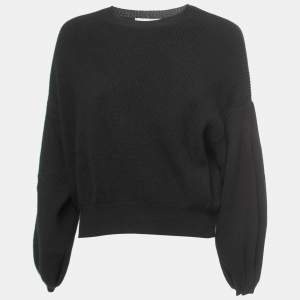 Valentino Black Wool & Cashmere Balloon Sleeve Sweater M