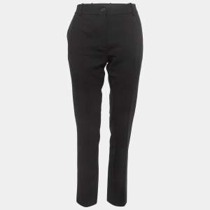 Pre Owned Valentino Black Wool Tapered Trousers M