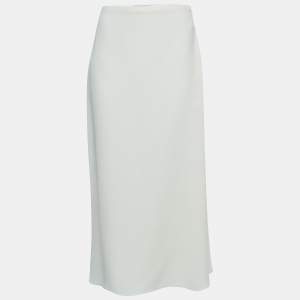 Valentino Cream Silk Midi Skirt M