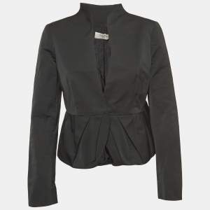 Valentino Vintage Black Synthetic Belted Jacket M
