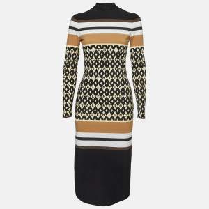 Valentino Multicolor Printed Jersey Foulard Archive Midi Dress S