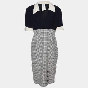 Valentino Boutique Vintage Black Wool Midi Dress XL