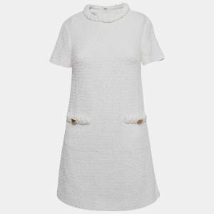 Valentino Off-White Tweed Mini Dress S