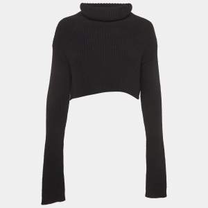 Valentino Black Wool & Cashmere Knit Turtle Neck Top M